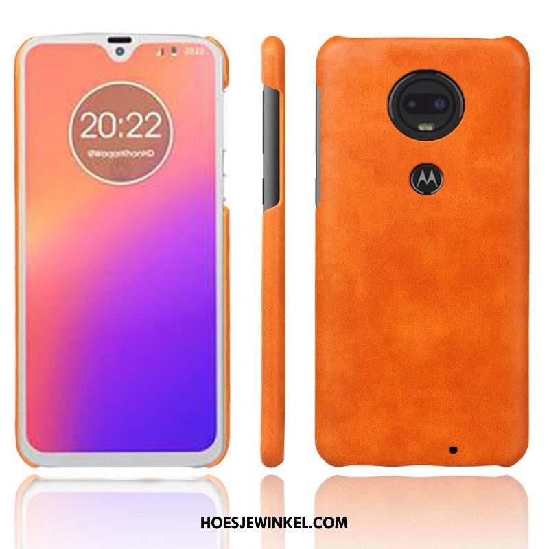 Moto G7 Plus Hoesje Hoes Kwaliteit Mobiele Telefoon, Moto G7 Plus Hoesje Leer Rood