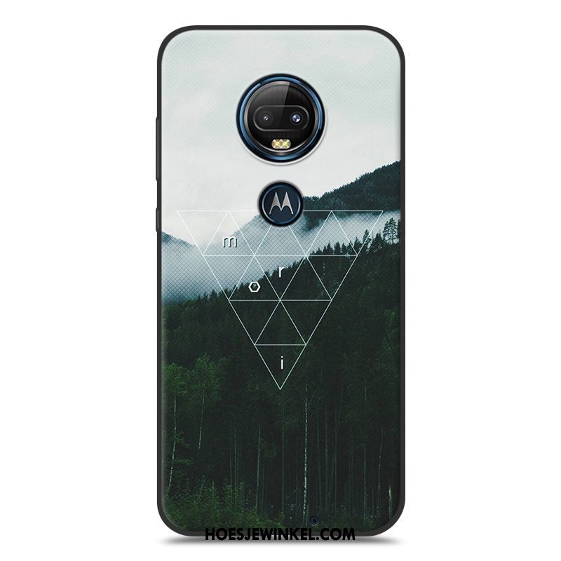 Moto G7 Plus Hoesje Zacht Spotprent Hoes, Moto G7 Plus Hoesje Scheppend Geel