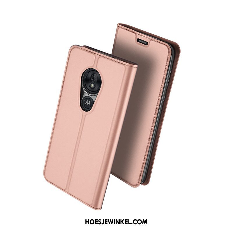 Moto G7 Power Hoesje Anti-fall Folio Mobiele Telefoon, Moto G7 Power Hoesje Zwart Bescherming