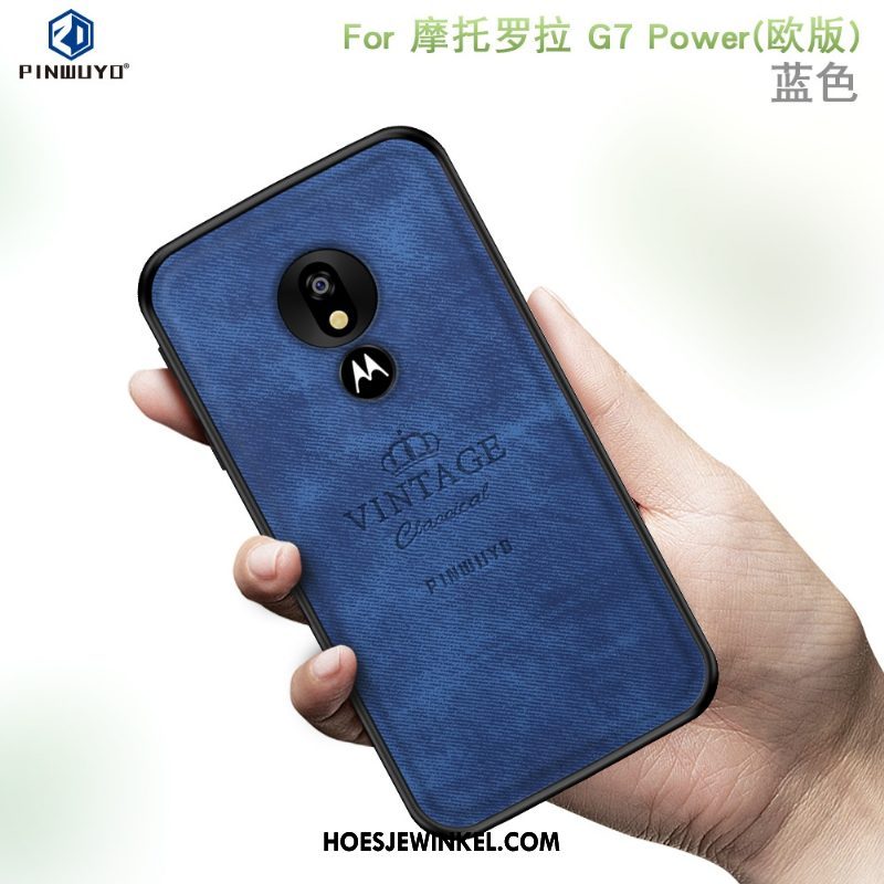 Moto G7 Power Hoesje Europa Blauw Hoes, Moto G7 Power Hoesje Mobiele Telefoon All Inclusive