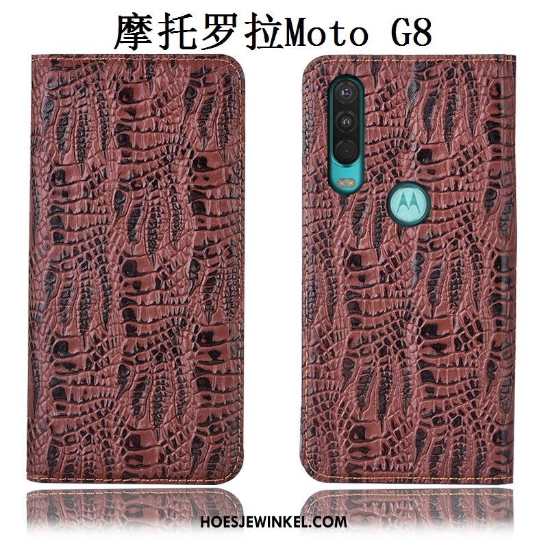 Moto G8 Hoesje Hoes Blauw Bescherming, Moto G8 Hoesje Mobiele Telefoon Anti-fall