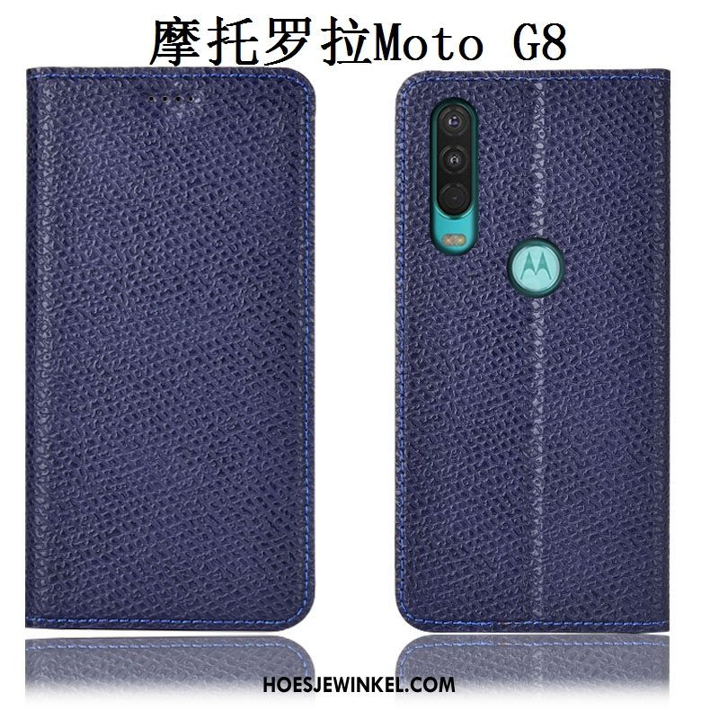 Moto G8 Hoesje Zwart Mobiele Telefoon Anti-fall, Moto G8 Hoesje Mesh Patroon