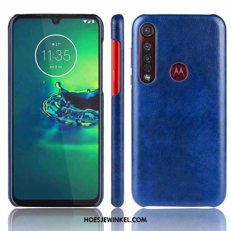 Moto G8 Plus Hoesje Eenvoudige Anti-fall Bescherming, Moto G8 Plus Hoesje Mobiele Telefoon Blauw