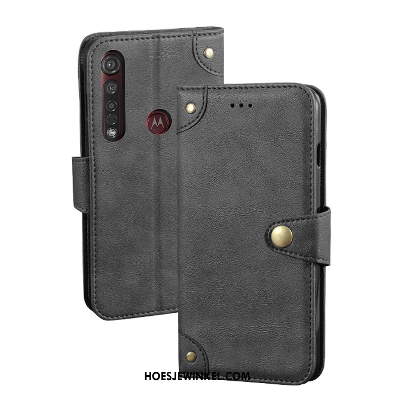 Moto G8 Plus Hoesje Folio Scheppend Vintage, Moto G8 Plus Hoesje Mobiele Telefoon Bescherming