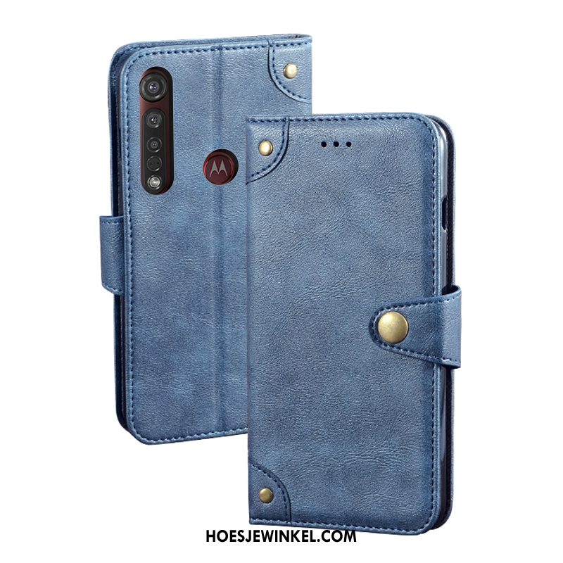 Moto G8 Plus Hoesje Folio Scheppend Vintage, Moto G8 Plus Hoesje Mobiele Telefoon Bescherming