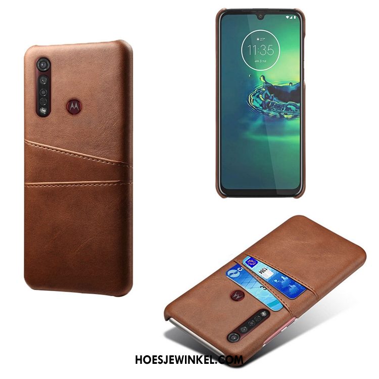 Moto G8 Plus Hoesje Tas Mini Koe, Moto G8 Plus Hoesje Geel Anti-fall