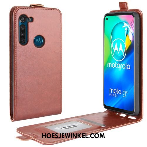 Moto G8 Power Hoesje Bedrijf Portemonnee Hoes, Moto G8 Power Hoesje Bescherming Leren Etui