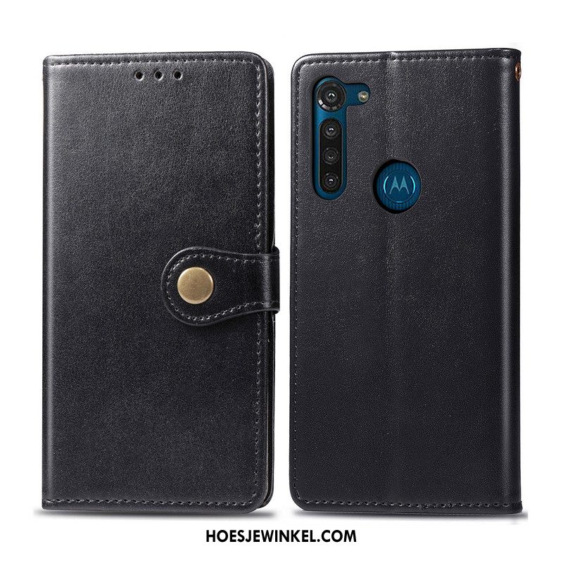 Moto G8 Power Hoesje Hoes Eenvoudige Effen Kleur, Moto G8 Power Hoesje Folio Bedrijf