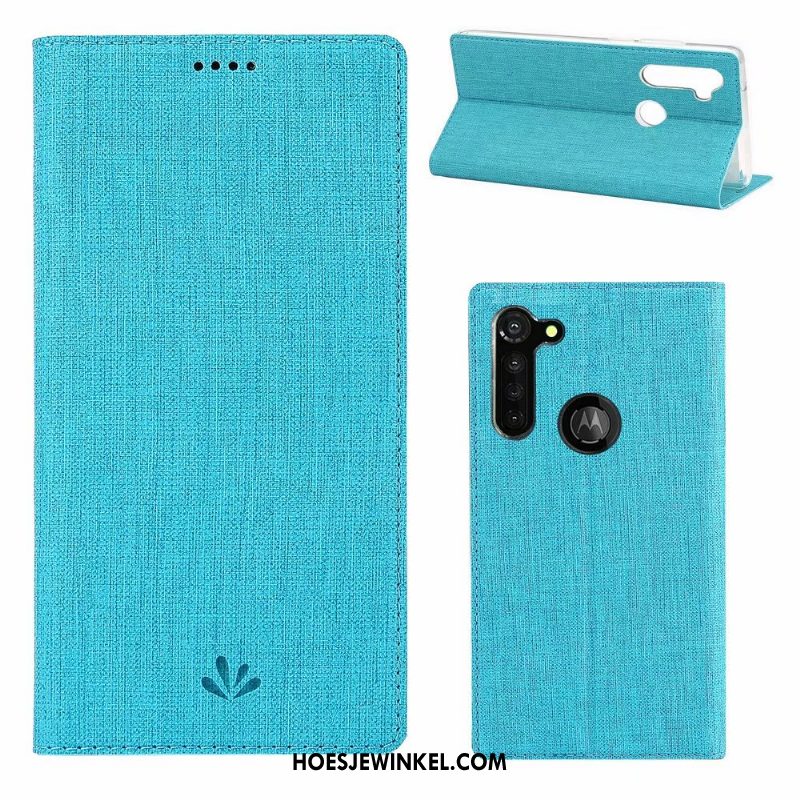 Moto G8 Power Hoesje Kaart Patroon Mobiele Telefoon, Moto G8 Power Hoesje Grijs Leren Etui