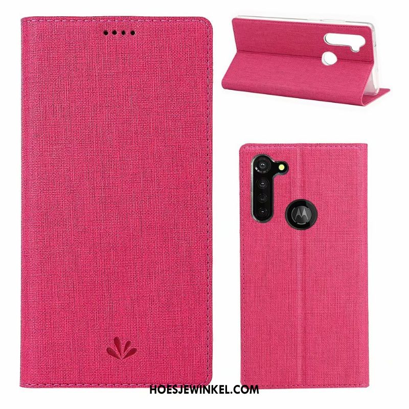 Moto G8 Power Hoesje Kaart Patroon Mobiele Telefoon, Moto G8 Power Hoesje Grijs Leren Etui