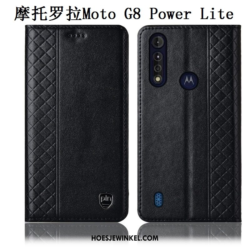 Moto G8 Power Lite Hoesje All Inclusive Hoes Bruin, Moto G8 Power Lite Hoesje Bescherming Echt Leer