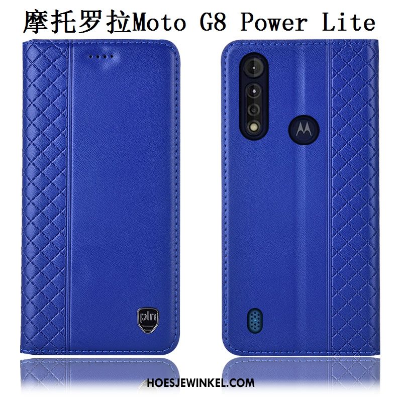 Moto G8 Power Lite Hoesje All Inclusive Hoes Bruin, Moto G8 Power Lite Hoesje Bescherming Echt Leer