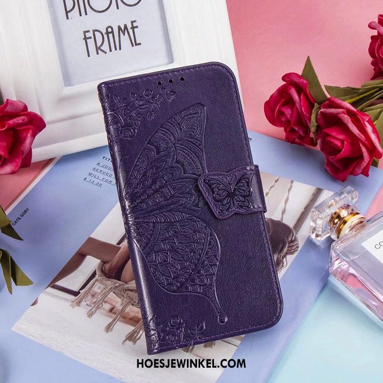 Moto G8 Power Lite Hoesje Clamshell Blauw Ondersteuning, Moto G8 Power Lite Hoesje Anti-fall Mobiele Telefoon