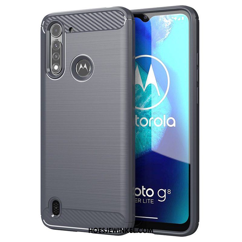 Moto G8 Power Lite Hoesje Dun Zwart Mobiele Telefoon, Moto G8 Power Lite Hoesje Zacht Hoes