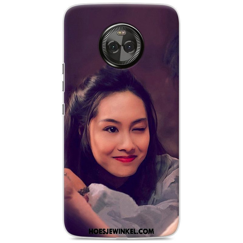 Moto X4 Hoesje Chinese Stijl Scheppend All Inclusive, Moto X4 Hoesje Bescherming Geel Beige