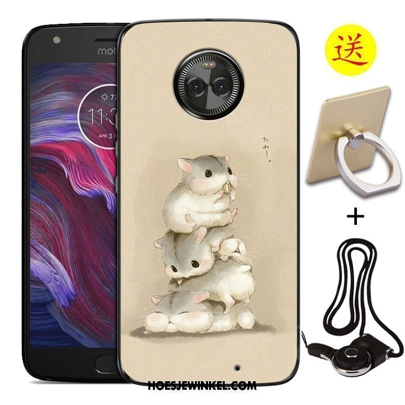 Moto X4 Hoesje Mobiele Telefoon All Inclusive Anti-fall, Moto X4 Hoesje Geschilderd Hoes Beige