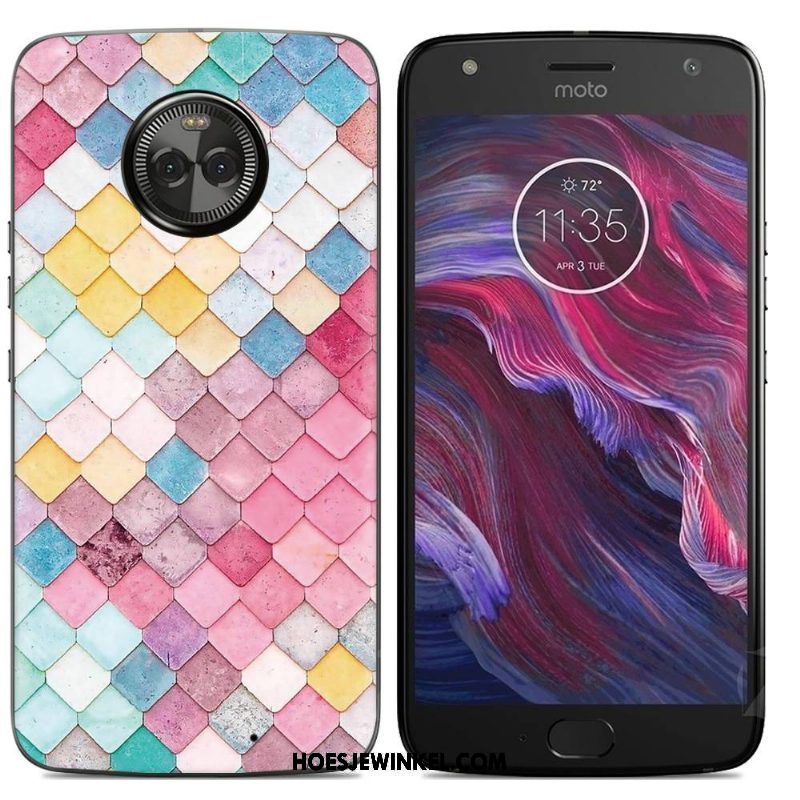 Moto X4 Hoesje Scheppend Siliconenhoesje Roze, Moto X4 Hoesje Zacht Geschilderd