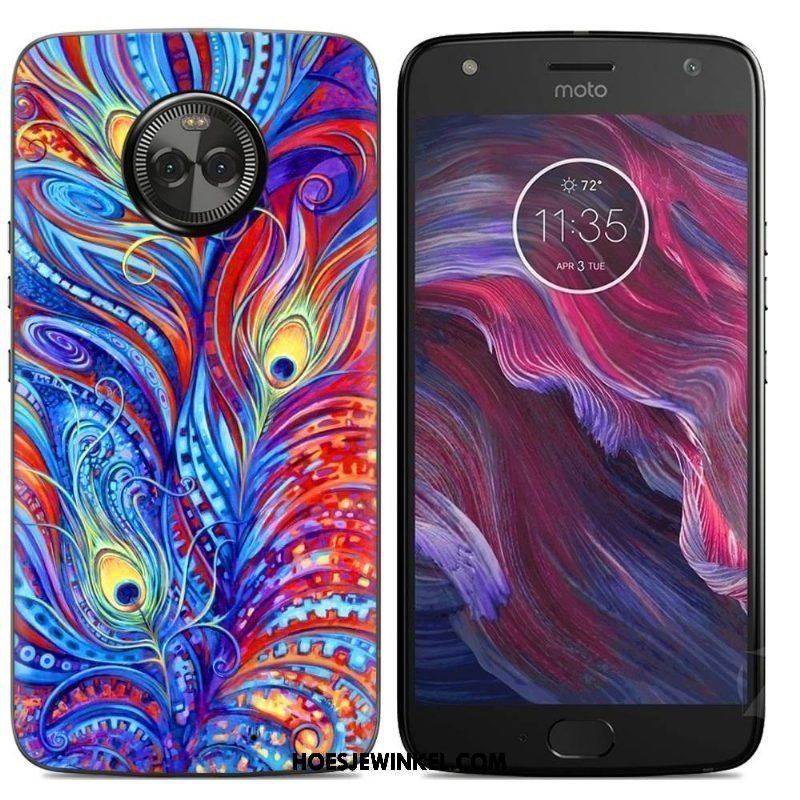 Moto X4 Hoesje Scheppend Siliconenhoesje Roze, Moto X4 Hoesje Zacht Geschilderd