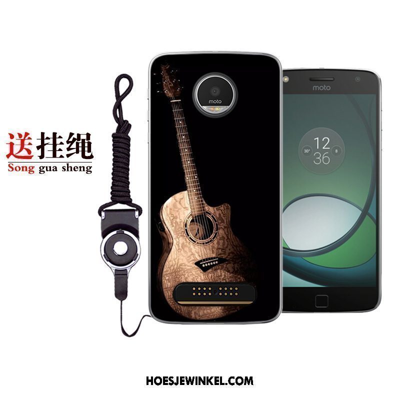 Moto Z2 Play Hoesje Zwart Kunst Mini, Moto Z2 Play Hoesje Bescherming Mobiele Telefoon