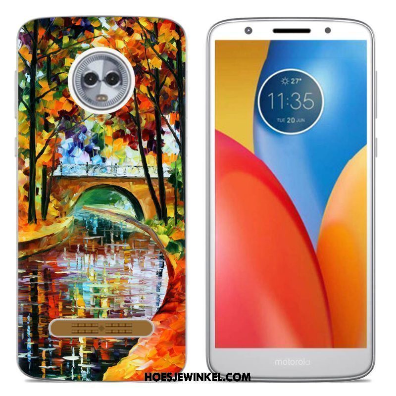 Moto Z3 Play Hoesje Bescherming Kleur Scheppend, Moto Z3 Play Hoesje Hoes Mobiele Telefoon Beige