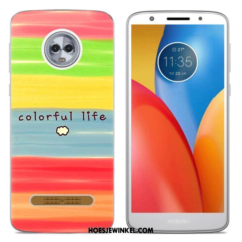 Moto Z3 Play Hoesje Bescherming Kleur Scheppend, Moto Z3 Play Hoesje Hoes Mobiele Telefoon Beige