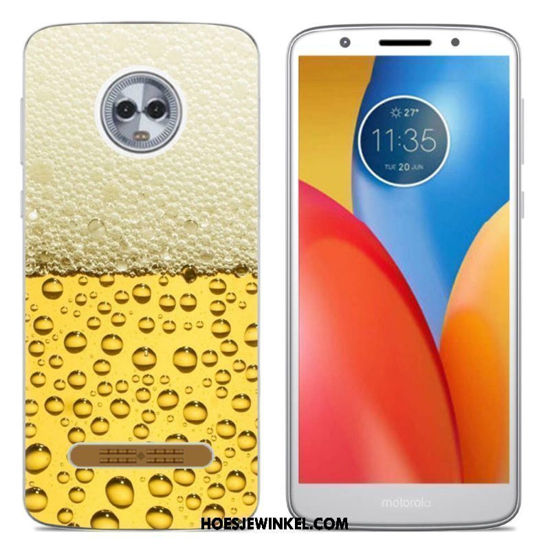 Moto Z3 Play Hoesje Bescherming Kleur Scheppend, Moto Z3 Play Hoesje Hoes Mobiele Telefoon Beige