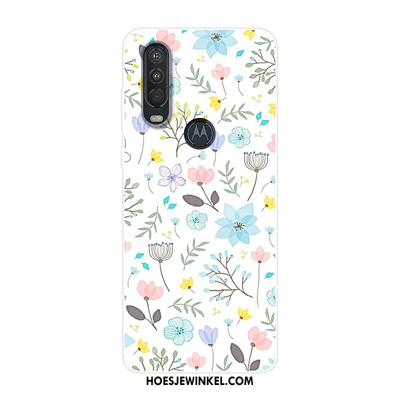 Motorola One Action Hoesje Blauw Mobiele Telefoon Scheppend, Motorola One Action Hoesje Siliconen All Inclusive