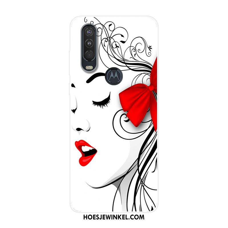 Motorola One Action Hoesje Blauw Mobiele Telefoon Scheppend, Motorola One Action Hoesje Siliconen All Inclusive