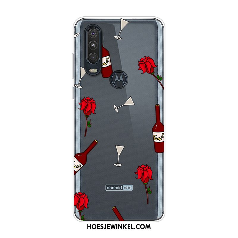 Motorola One Action Hoesje Blauw Mobiele Telefoon Scheppend, Motorola One Action Hoesje Siliconen All Inclusive