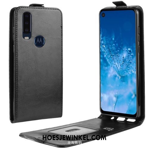 Motorola One Action Hoesje Eenvoudige Bedrijf Hoes, Motorola One Action Hoesje Folio Mobiele Telefoon Braun