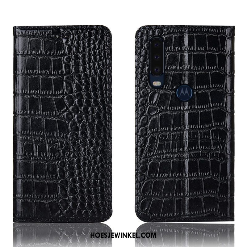 Motorola One Action Hoesje Krokodil Anti-fall Folio, Motorola One Action Hoesje Hoes Mobiele Telefoon