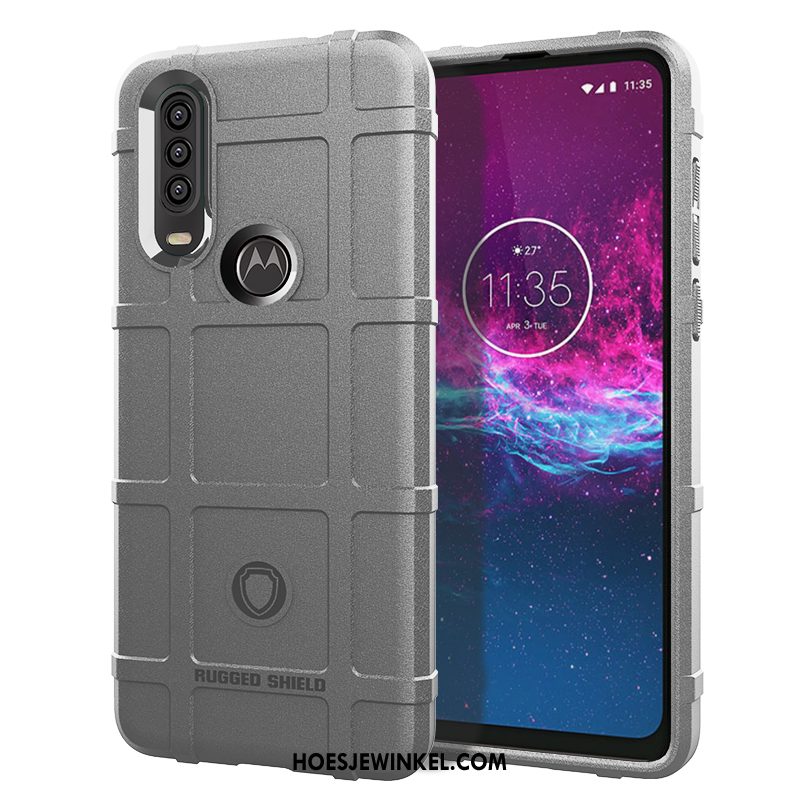 Motorola One Action Hoesje Pu Mobiele Telefoon Anti-fall, Motorola One Action Hoesje Siliconen Bescherming