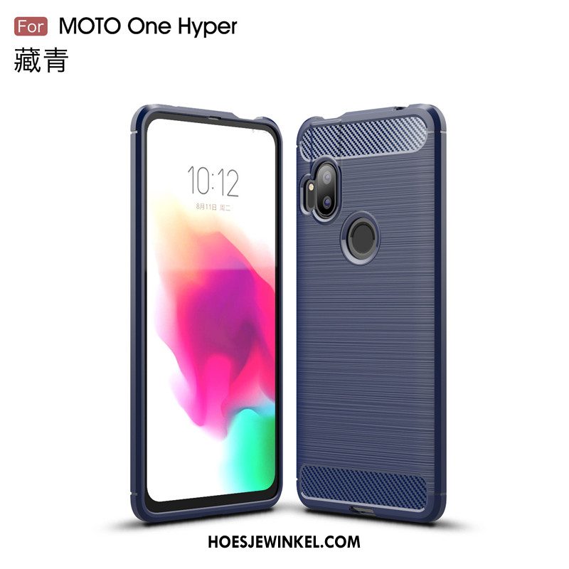 Motorola One Hyper Hoesje Effen Kleur Bescherming Anti-fall, Motorola One Hyper Hoesje Zacht Rood