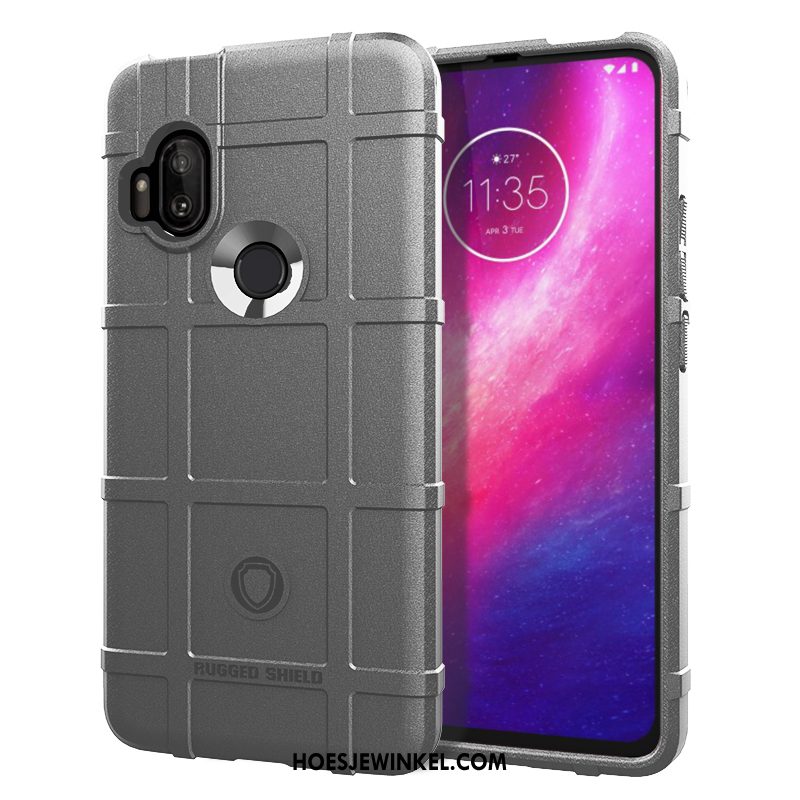 Motorola One Hyper Hoesje Hoes Mobiele Telefoon Eenvoudige, Motorola One Hyper Hoesje Anti-fall Hemming Braun