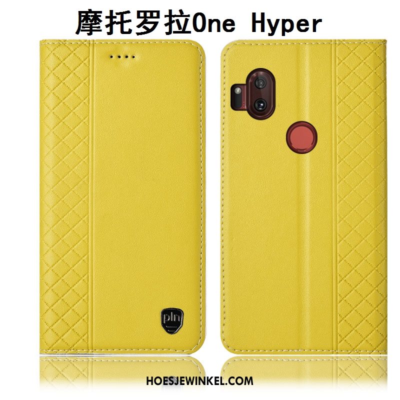 Motorola One Hyper Hoesje Mobiele Telefoon Folio Bescherming, Motorola One Hyper Hoesje Anti-fall Hoes Beige