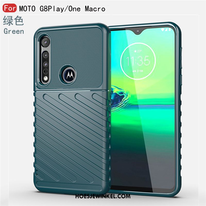 Motorola One Macro Hoesje Bescherming Hoes Slank, Motorola One Macro Hoesje Zwart Bedrijf