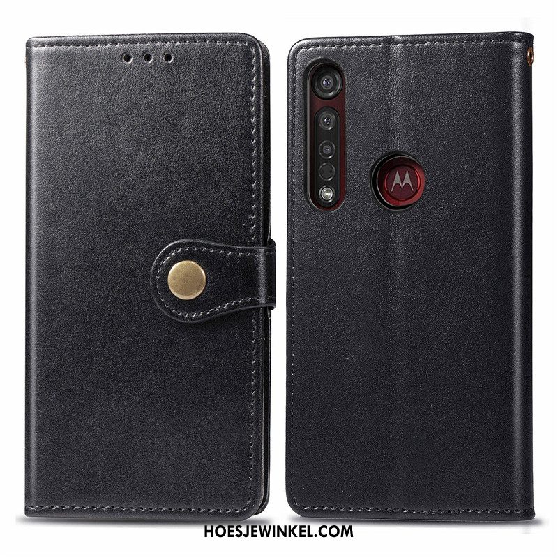 Motorola One Macro Hoesje Folio Rood Hoes, Motorola One Macro Hoesje Bescherming Eenvoudige