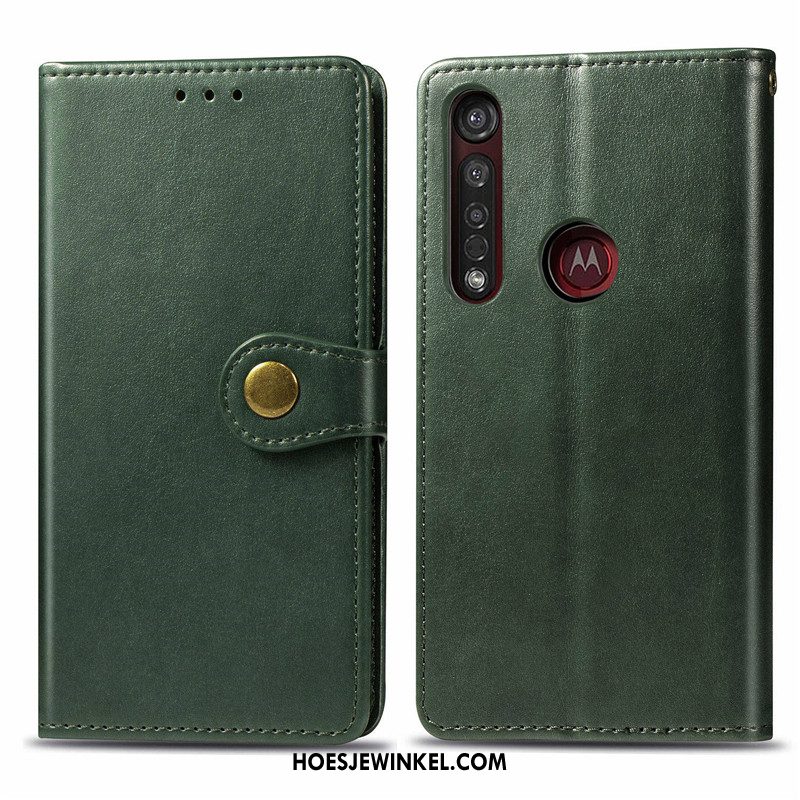 Motorola One Macro Hoesje Folio Rood Hoes, Motorola One Macro Hoesje Bescherming Eenvoudige