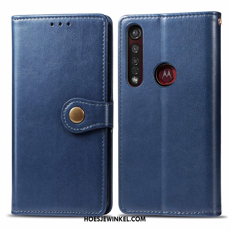 Motorola One Macro Hoesje Folio Rood Hoes, Motorola One Macro Hoesje Bescherming Eenvoudige