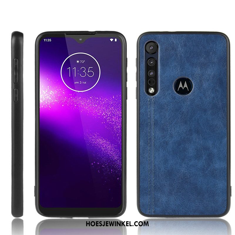 Motorola One Macro Hoesje Mobiele Telefoon Rood Patroon, Motorola One Macro Hoesje Hoes Koe