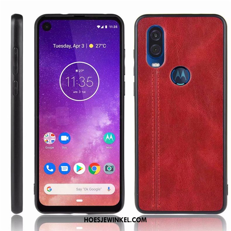 Motorola One Vision Hoesje Hoes Blauw All Inclusive, Motorola One Vision Hoesje Mobiele Telefoon Anti-fall