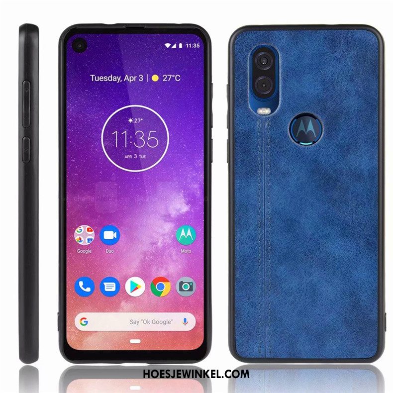 Motorola One Vision Hoesje Hoes Blauw All Inclusive, Motorola One Vision Hoesje Mobiele Telefoon Anti-fall