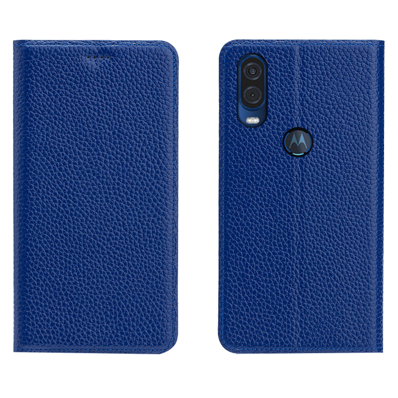 Motorola One Vision Hoesje Hoes Mobiele Telefoon Patroon, Motorola One Vision Hoesje Blauw Bescherming