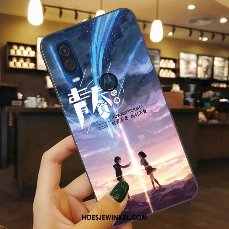 Motorola One Vision Hoesje Hoes Mobiele Telefoon Zacht, Motorola One Vision Hoesje Bescherming Blauw
