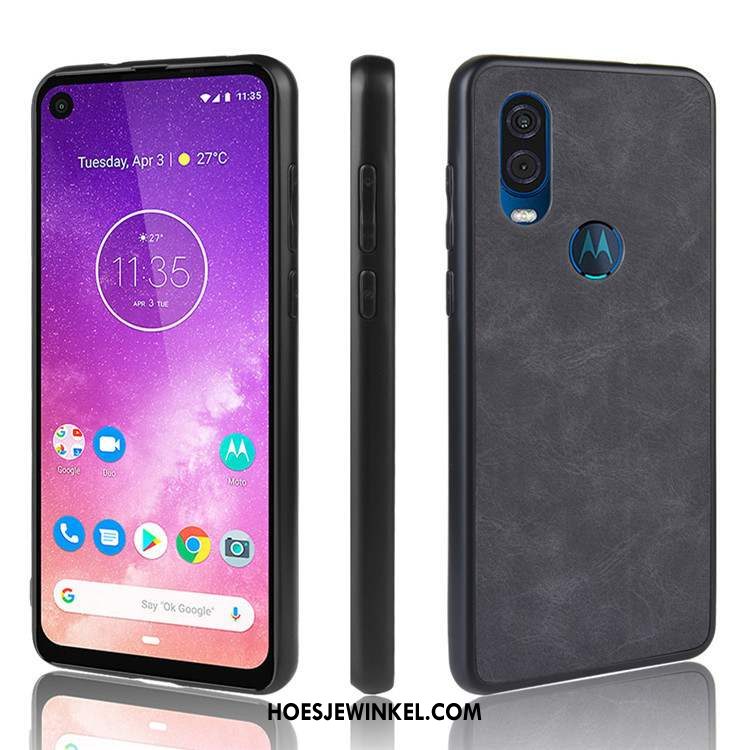 Motorola One Vision Hoesje Hoes Mobiele Telefoon Zwart, Motorola One Vision Hoesje Bescherming Anti-fall