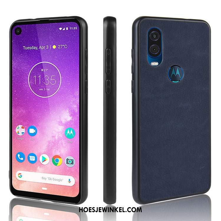 Motorola One Vision Hoesje Hoes Mobiele Telefoon Zwart, Motorola One Vision Hoesje Bescherming Anti-fall