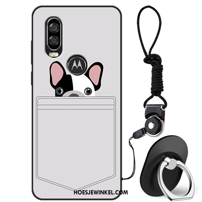 Motorola One Vision Hoesje Hoes Roze Siliconen, Motorola One Vision Hoesje Scheppend Anti-fall