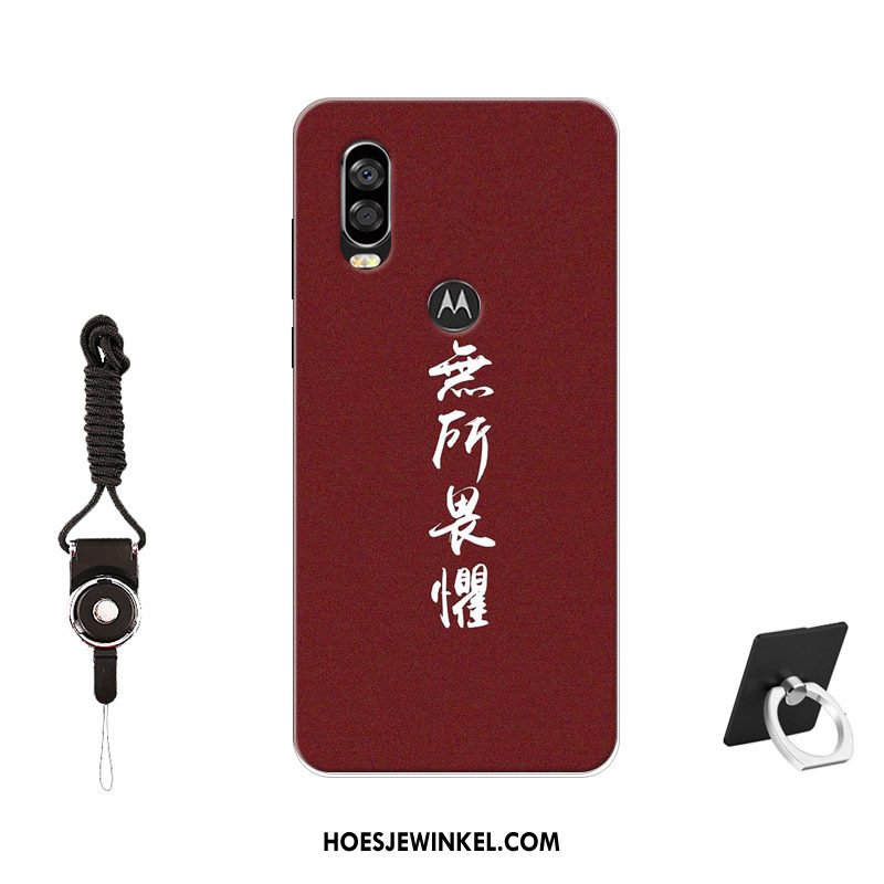 Motorola One Vision Hoesje Patroon Siliconen Skärmskydd, Motorola One Vision Hoesje Bescherming Antislip