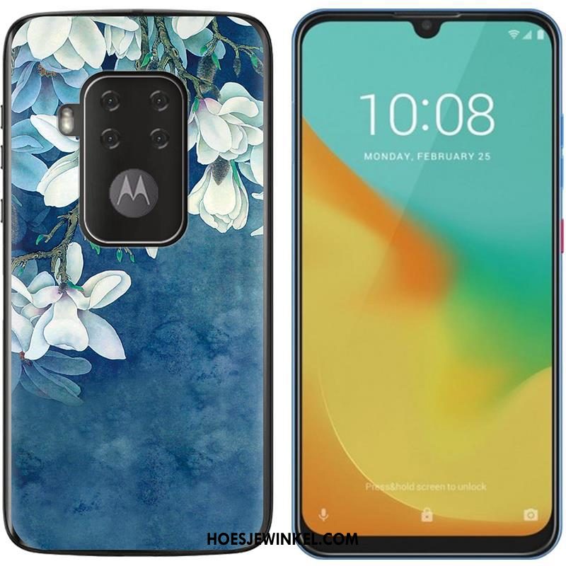 Motorola One Zoom Hoesje Purper Zacht Trend, Motorola One Zoom Hoesje Geschilderd Nieuw