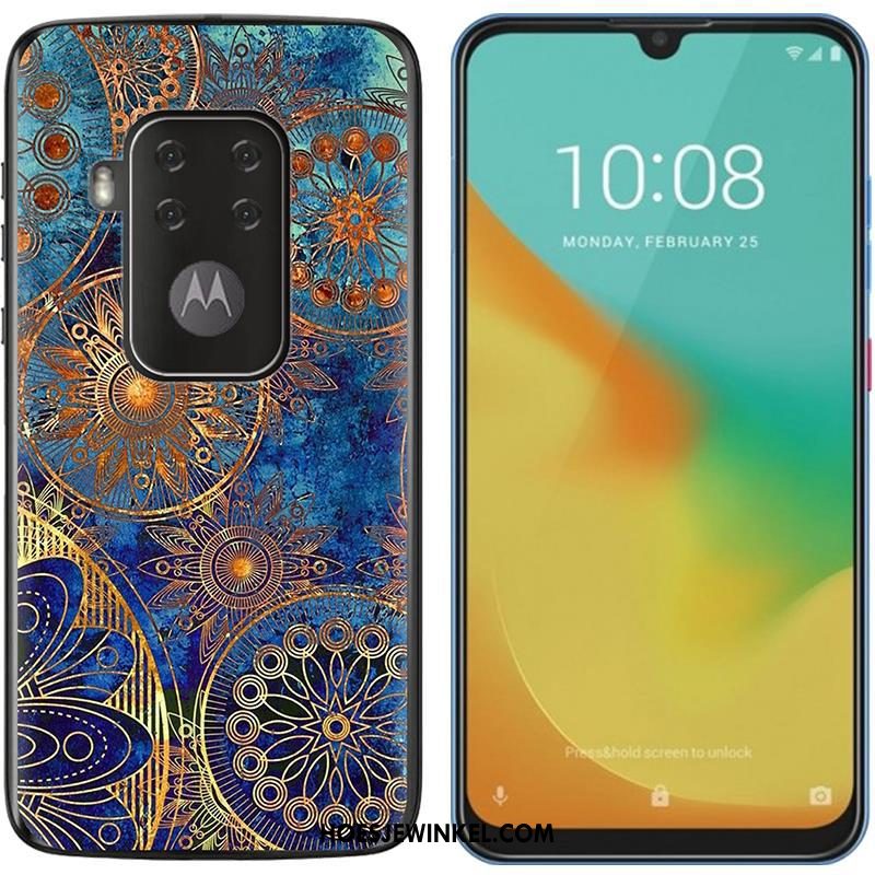 Motorola One Zoom Hoesje Purper Zacht Trend, Motorola One Zoom Hoesje Geschilderd Nieuw